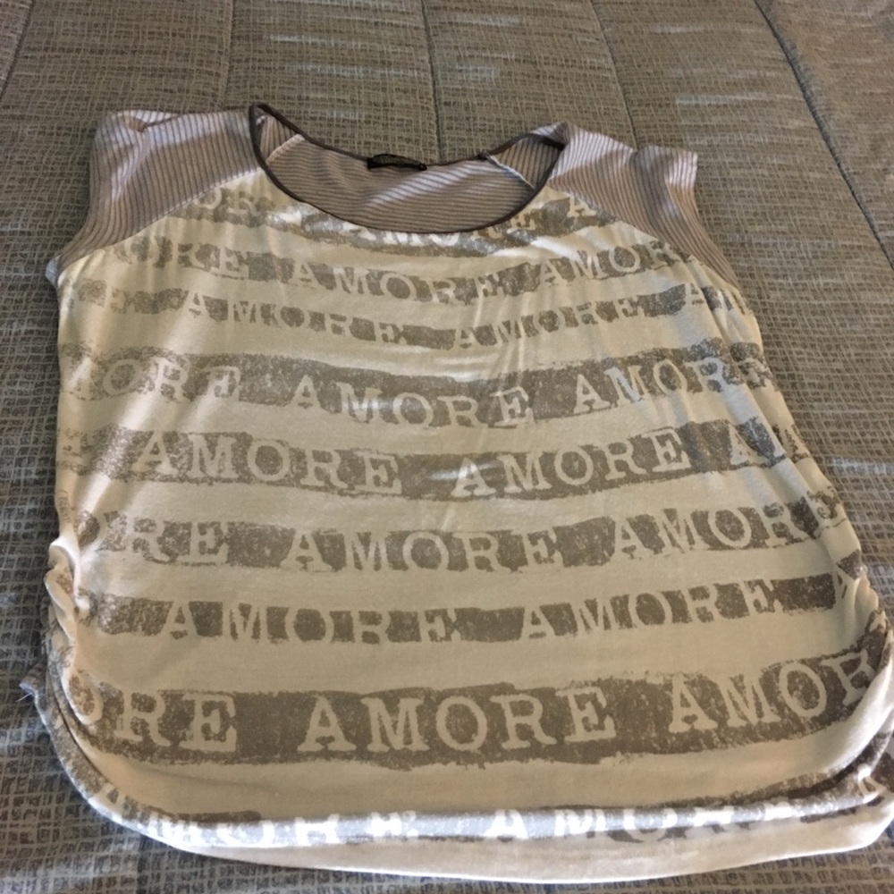 Gray and white cute shirt